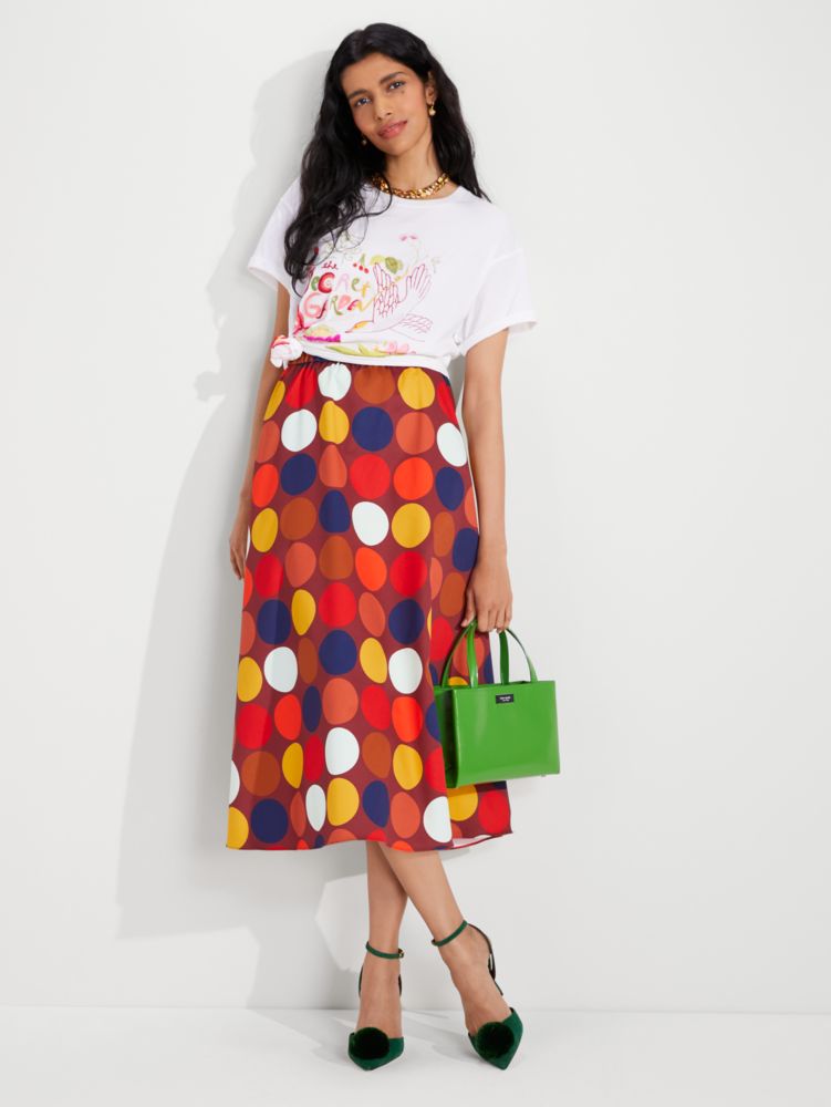 Kate Spade,Dot Party Faille Skirt,Multi