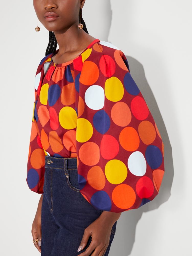 Kate Spade,Dot Party Poplin Top,