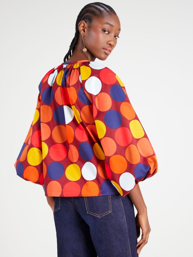 Kate Spade,Dot Party Poplin Top,Multi Color