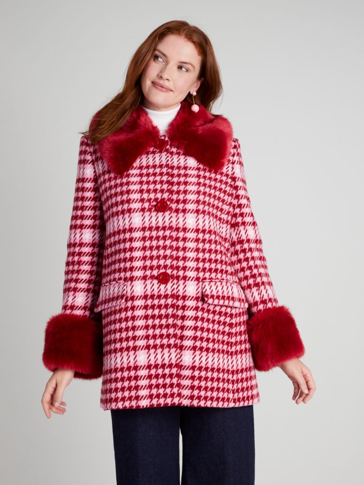 Kate Spade,Fiesta Plaid Anita Coat,Grapefruit Soda