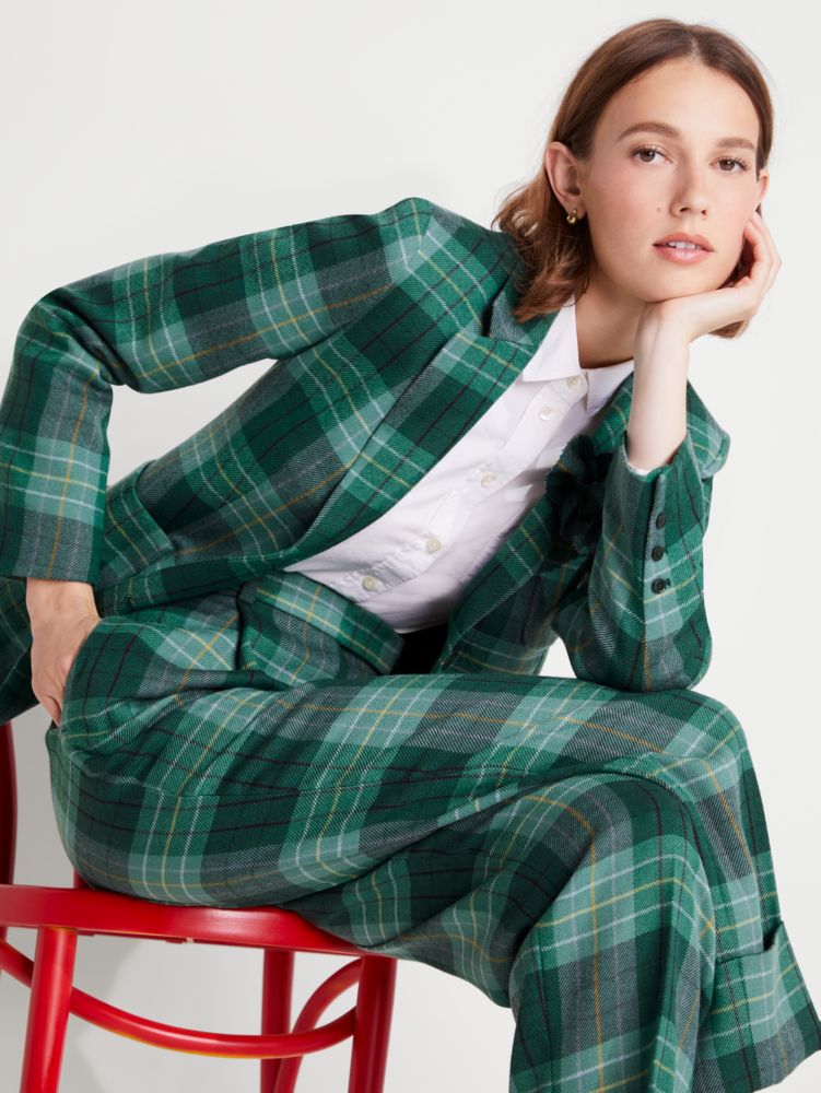 Kate Spade,Greenhouse Plaid Blazer,