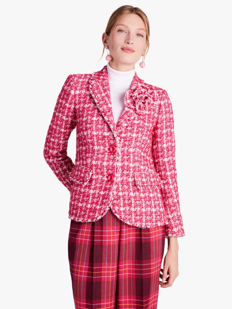 Plaid tweed blazer best sale