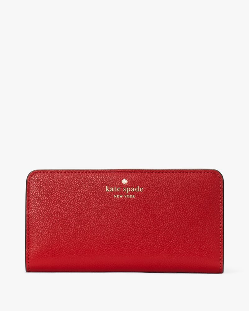 Kate Spade,bailey large slim bifold wallet,Candied Cherry