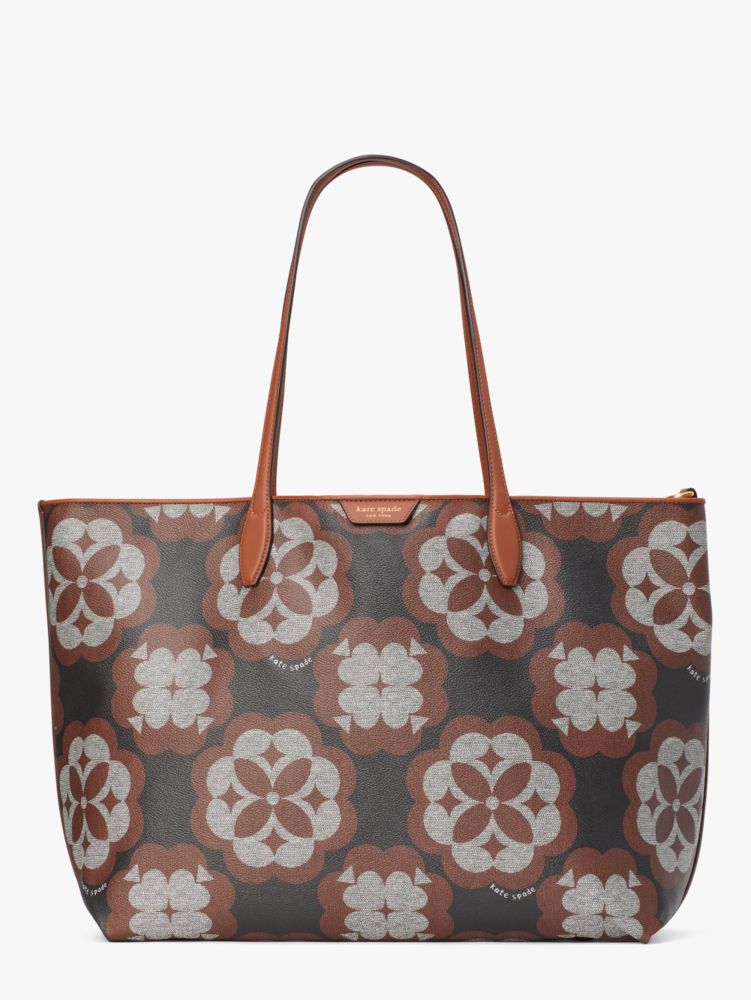 Fingerhut - Kate Spade Flower Monogram Coated Canvas Large Tote