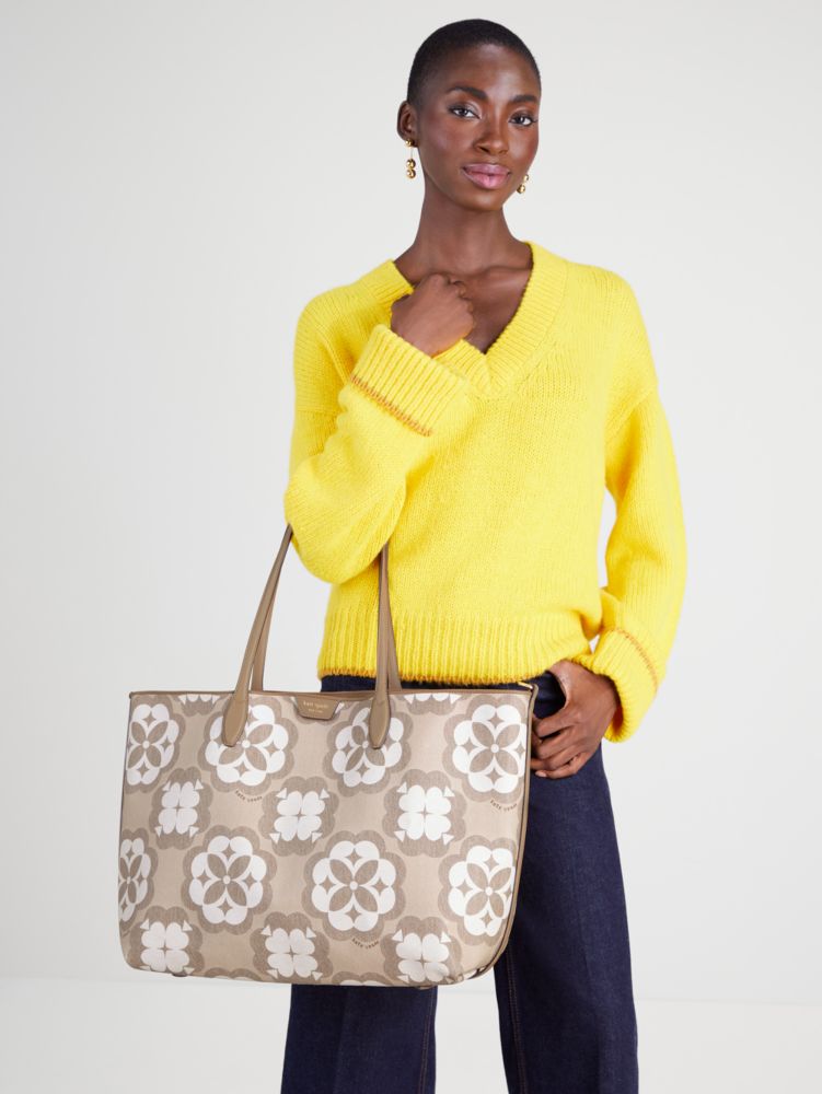Kate Spade,Spade Flower Monogram Sutton Large Tote,