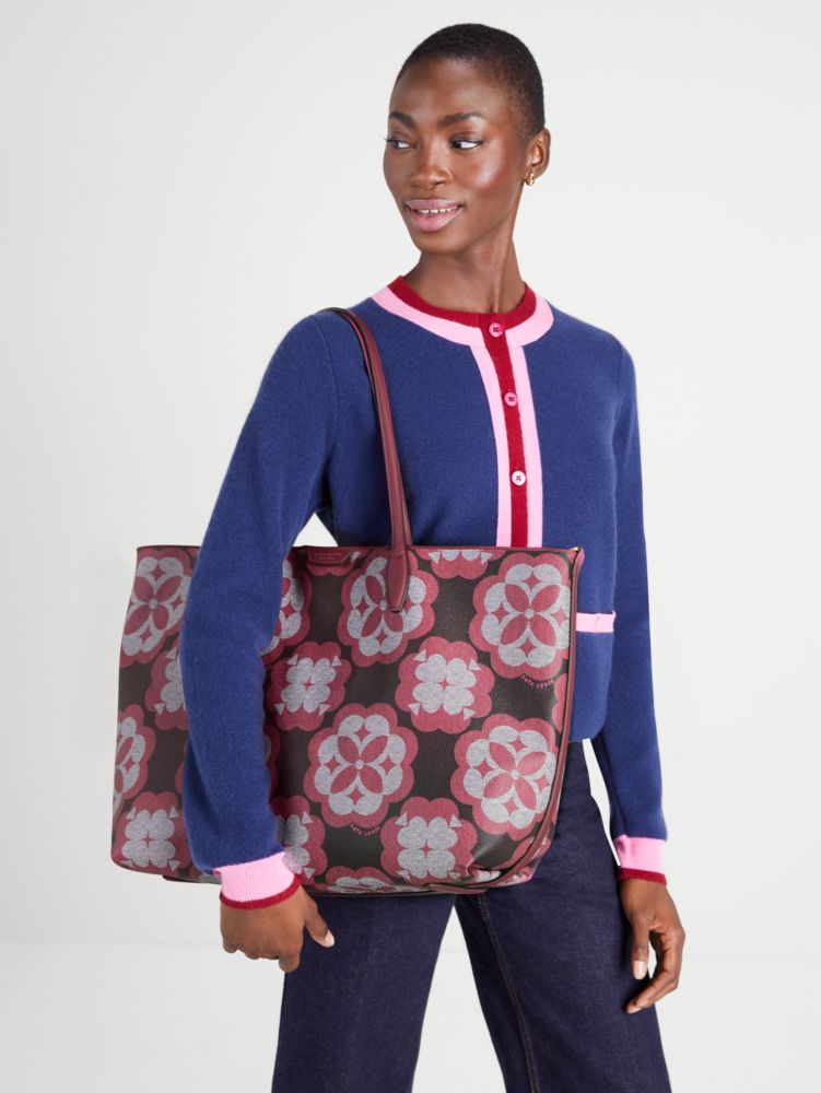 Kate Spade,Spade Flower Monogram Sutton Large Tote,