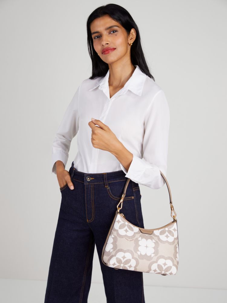 Kate Spade,Spade Flower Monogram Reece Small Shoulder Bag,