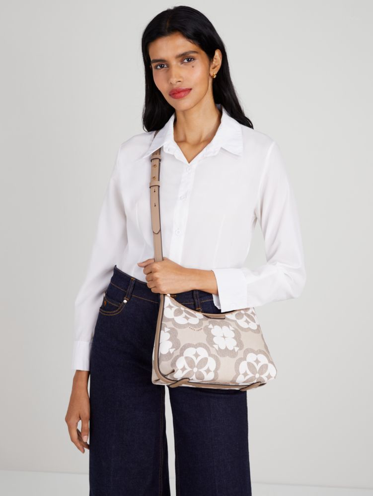 Kate Spade,Spade Flower Monogram Reece Small Shoulder Bag,