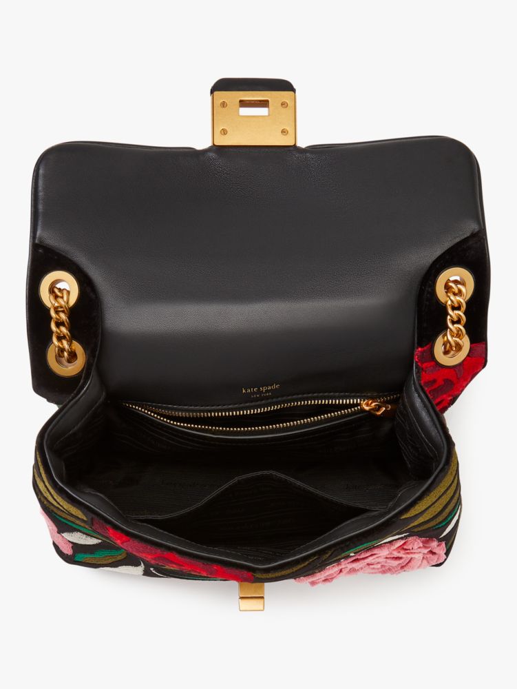 Kate Spade,Evelyn Rose Garden Velvet Medium Convertible Shoulder Bag,