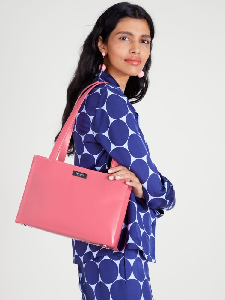 Kate Spade,Sam Icon Leather Medium Shoulder Bag,Leather,Shoulder Bag,Logo,Metal,Casual,