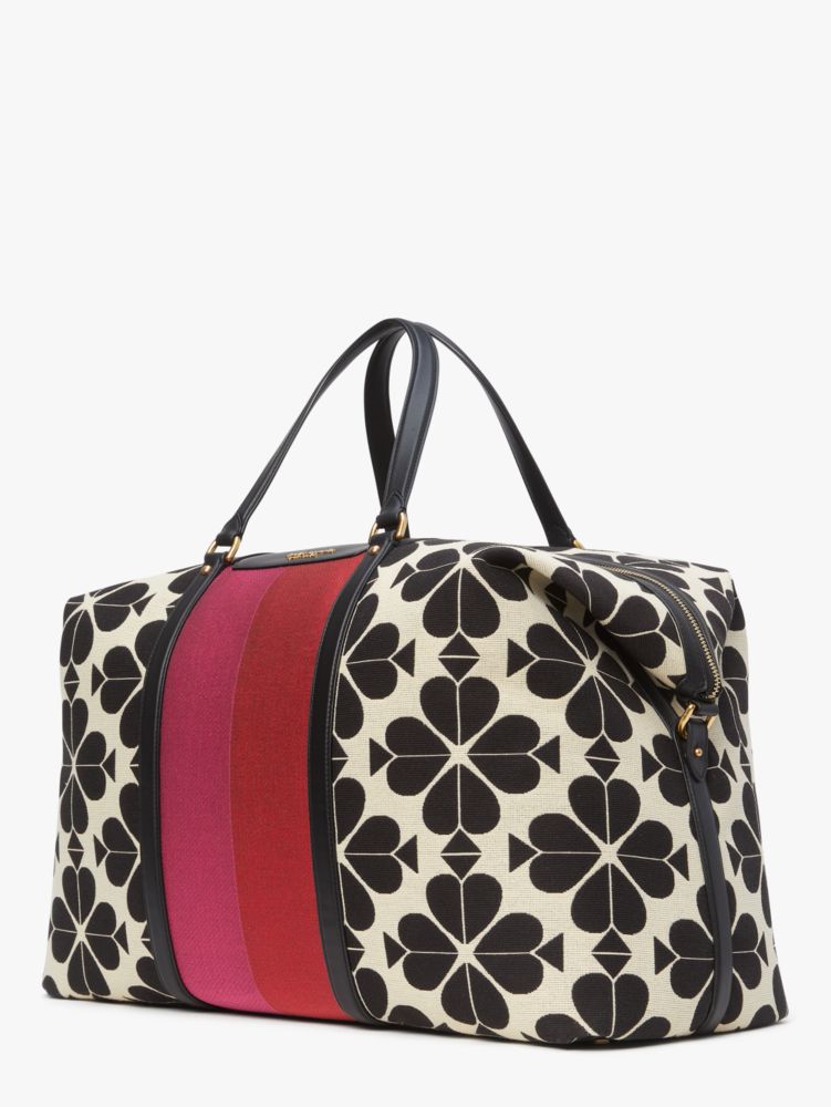 Kate Spade,Oversized Spade Flower Jacquard Stripe Faye Large Weekender,