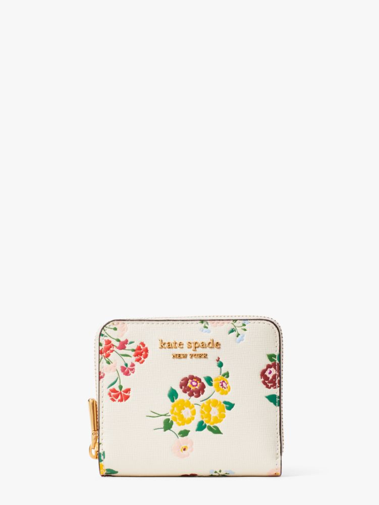 Kate Spade,モーガン ブーケ トス スモール コンパクト ウォレット,羊皮紙｡