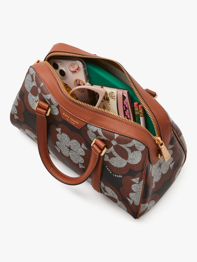 Kate Spade,オーバーサイズ スペード フラワー モノグラム コーテッド キャンバス エレノア ミディアム サッチェル,ﾃﾞｨｰﾌﾟﾉヴｧ