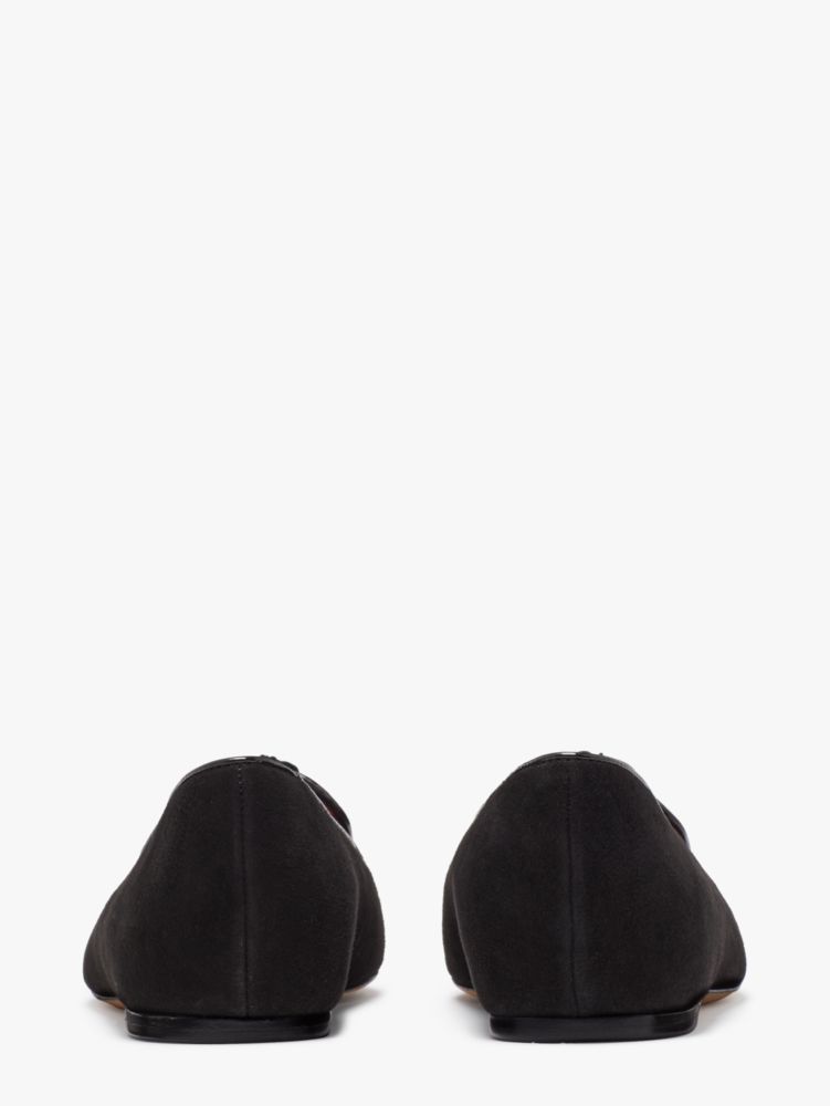 Kate Spade,Adore Flats,Rubber,Smoking Flat,Tassel,Day Party,Black