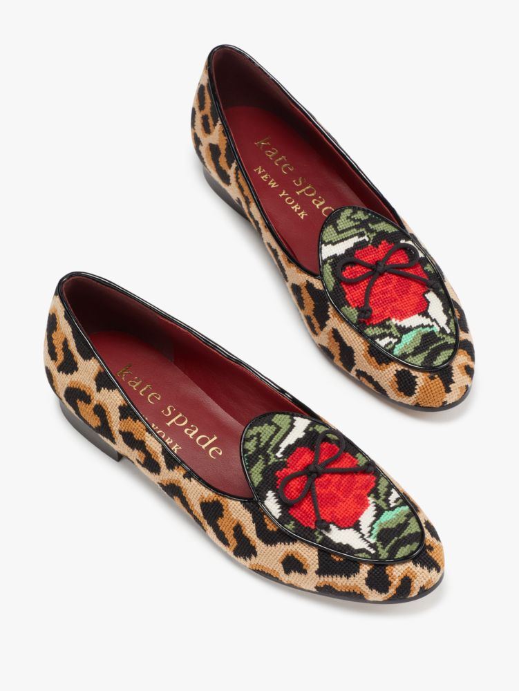 Kate spade 2025 leopard loafers