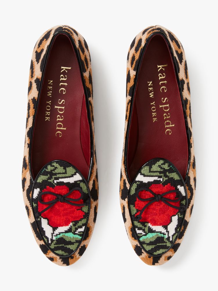 Kate Spade,Devi Needlepoint Loafers,Work,Lovely Leopard