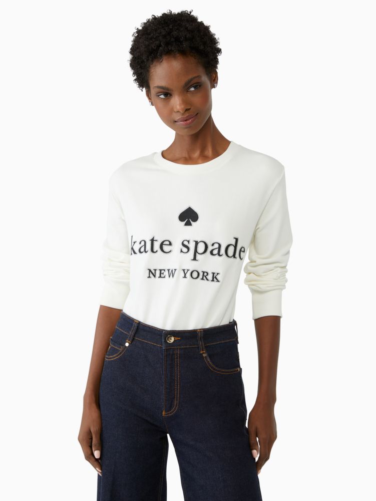 Kate Spade,embroidered logo sweatshirt,cotton,60%,