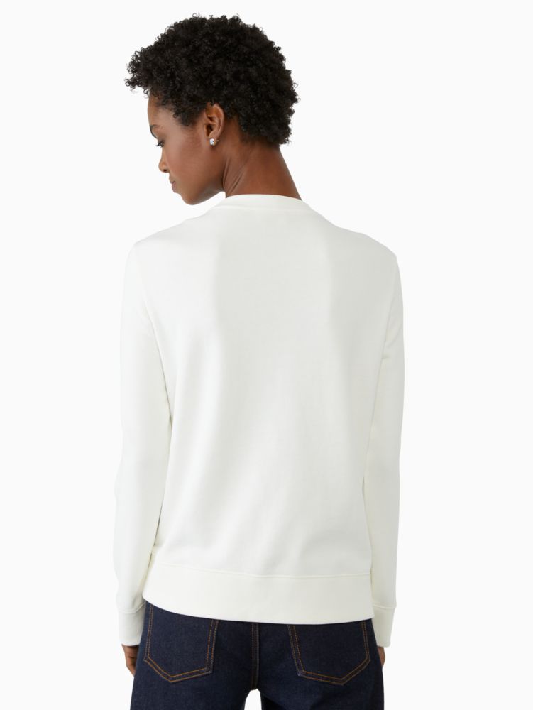 Kate Spade,embroidered logo sweatshirt,cotton,60%,Cream