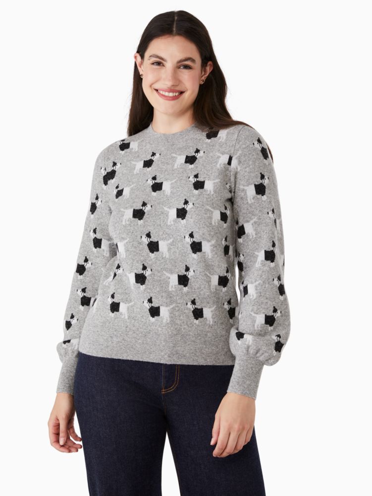 Kate Spade,Claude Dachshund Sweater,Gray