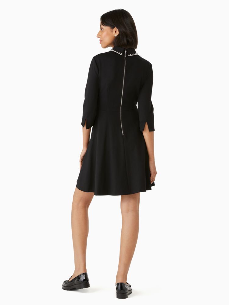 Kate Spade,embellished collar ponte dress,Viscose,60%,Black