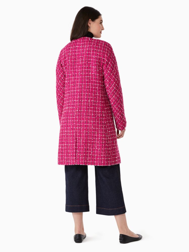 Kate Spade,festive tweed coat,Polyester,60%,Festive Pink
