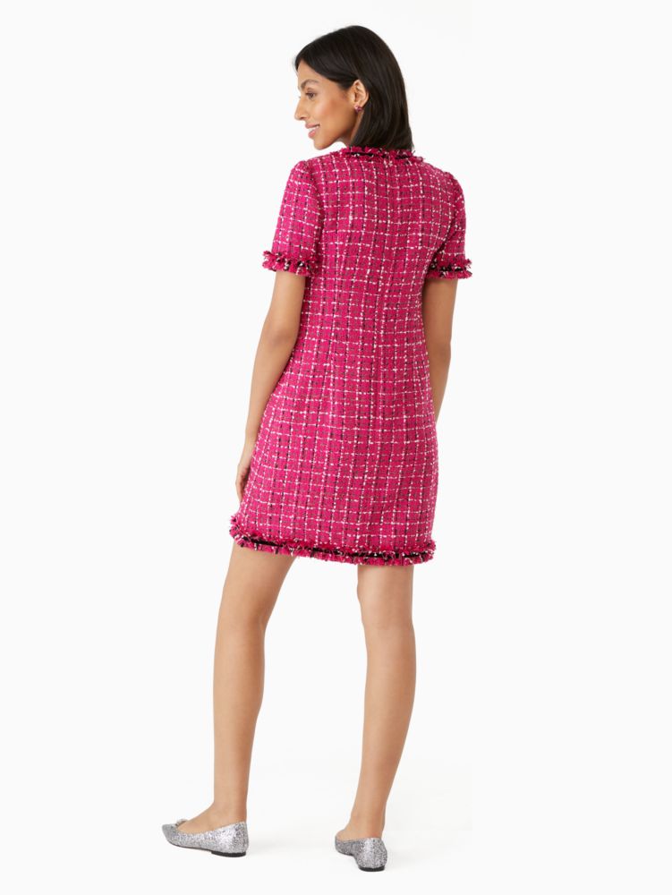 Kate Spade,festive tweed dress,Polyester,60%,Festive Pink