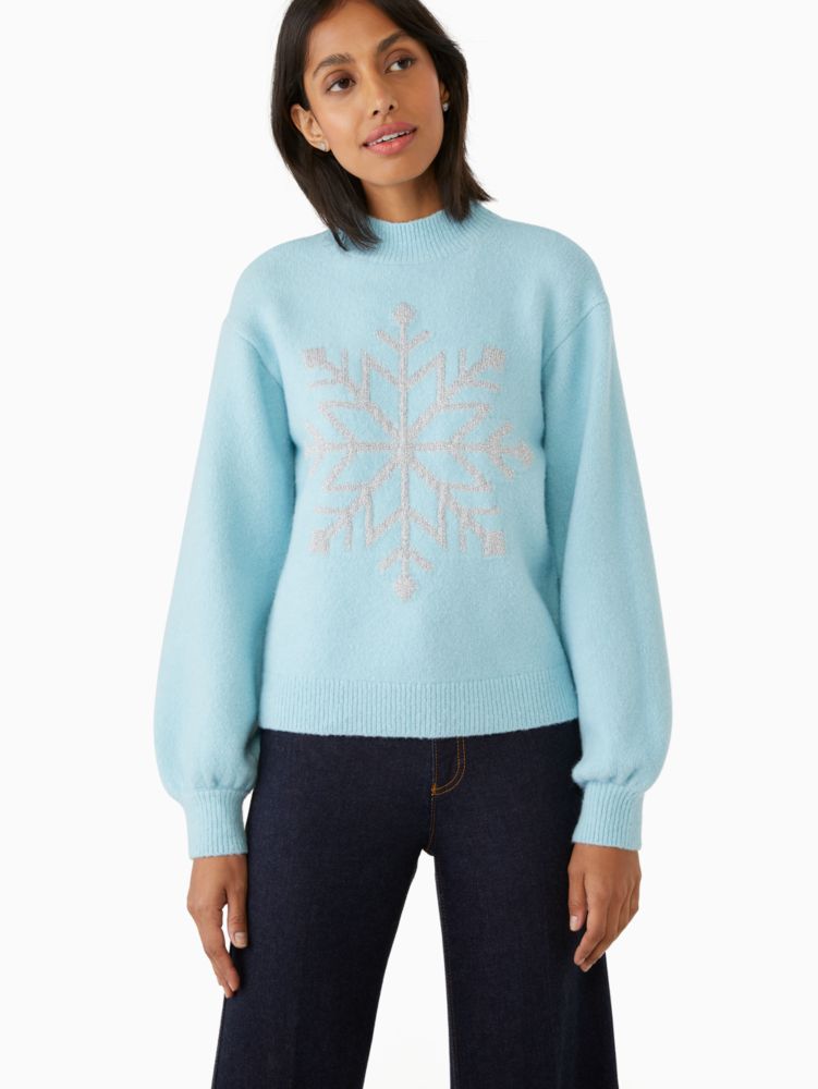 Kate Spade,snowflake sweater,wool,60%,