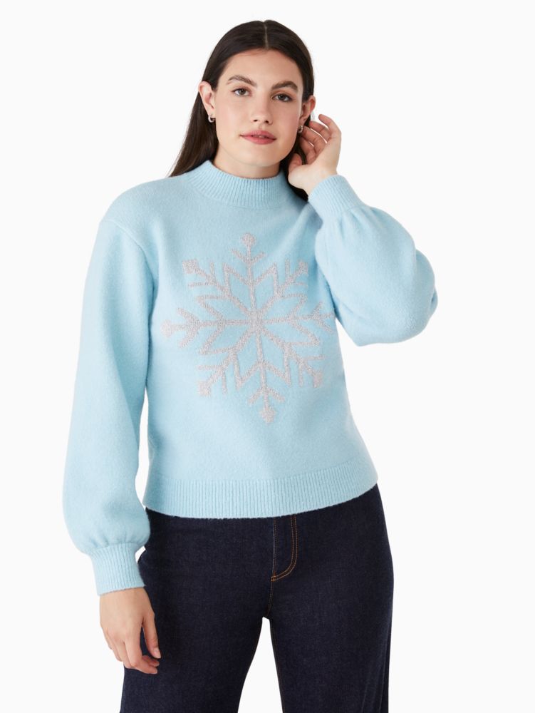 Kate Spade,snowflake sweater,wool,60%,