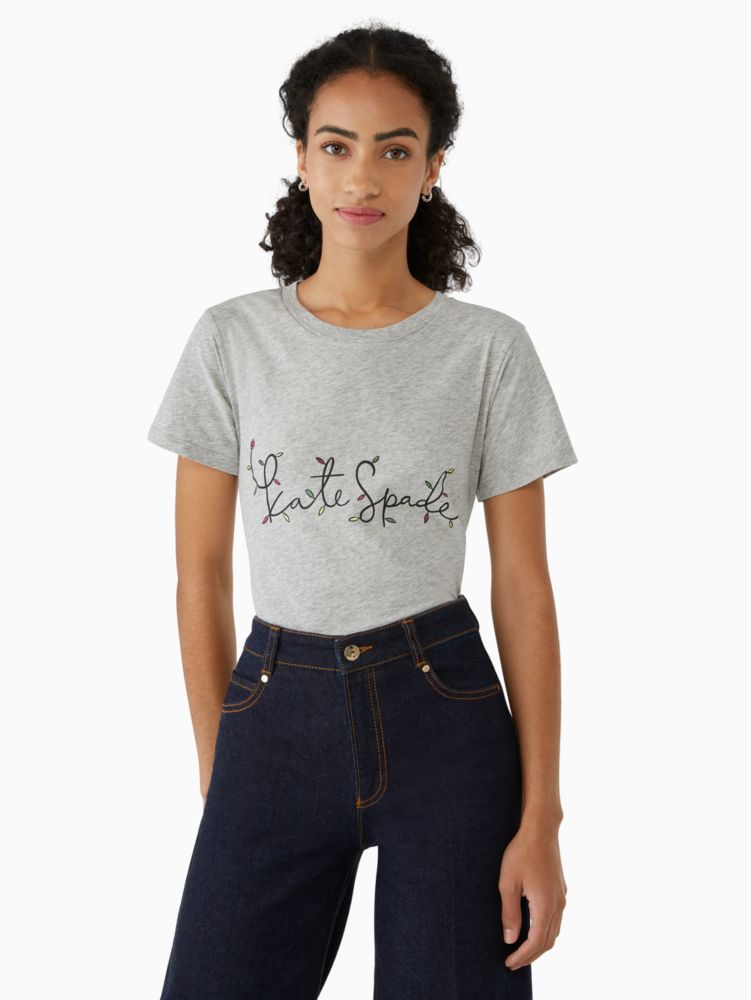 Kate Spade,String Lights Logo Holiday Tee,