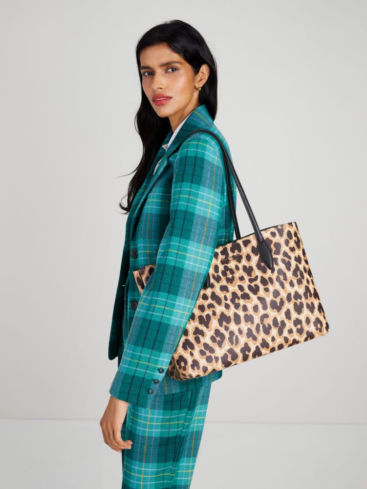 KATE SPADE MANHATTAN LADY LEOPARD LARGE TOTE:NWT LEOPARD MOTIF