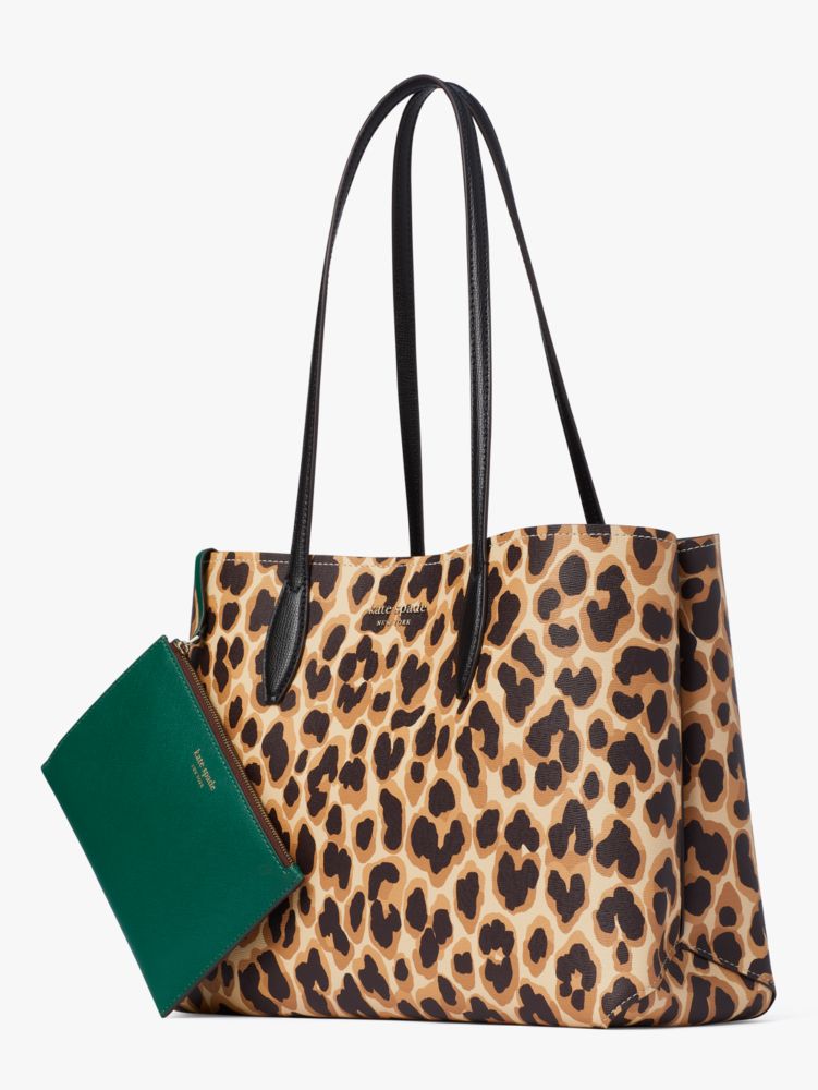 KATE SPADE MANHATTAN LADY LEOPARD LARGE TOTE:NWT LEOPARD MOTIF