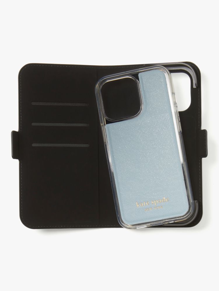 Kate Spade,Morgan iPhone 13 Pro Magnetic Wrap Folio Case,Harmony Blue