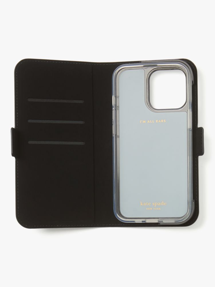 Kate Spade,Morgan iPhone 13 Pro Magnetic Wrap Folio Case,Flip Case,Logo,Metal,Casual,