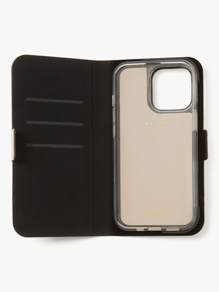 Kate Spade,Morgan Colorblock iPhone 13 Pro Magnetic Wrap Folio Case,Flip Case,Color Block,Logo,Metal,Casual,Pink