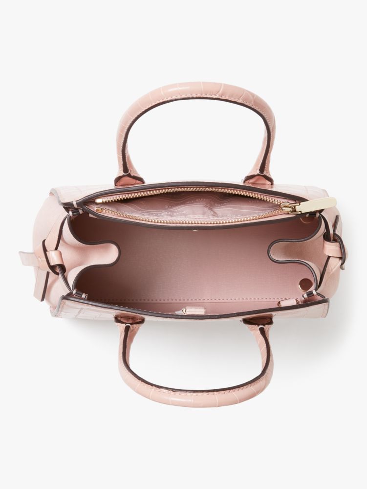 Kate Spade,Knott Croc-embossed Leather & Suede Mini Satchel,