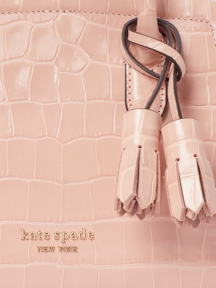 Kate Spade New York Medium Knott Croc Embossed Leather Satchel Bag