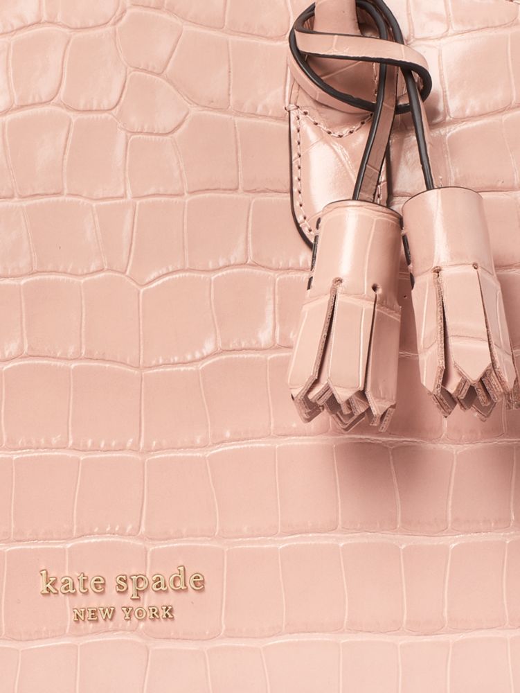 Kate Spade Knott Croc-Embossed Leather & Suede Medium Satchel - ShopStyle