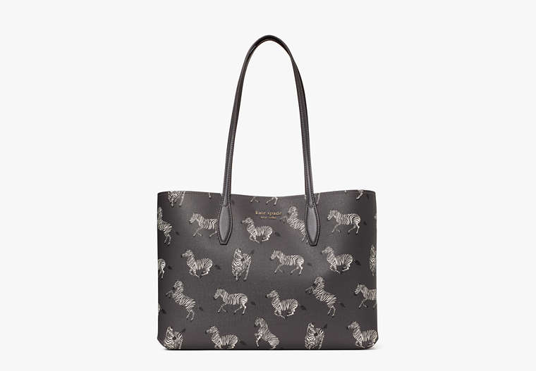 All Day Dancing Zebras Printed Large Tote, , Product