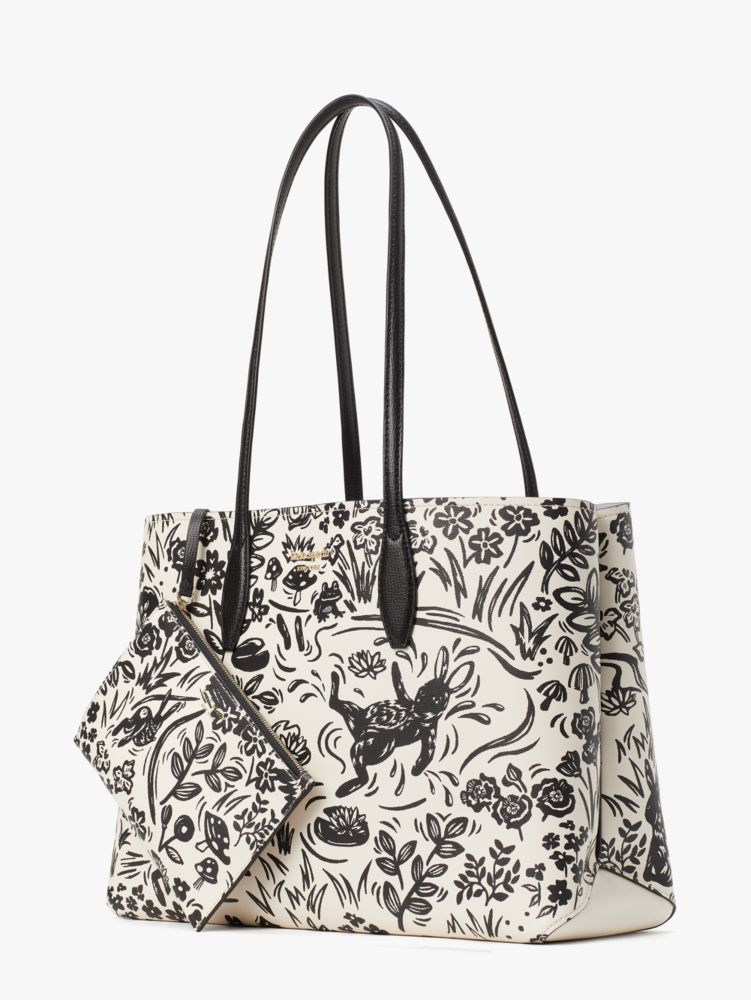Kate Spade,All Day Year Of The Rabbit Toile Large Tote,Large,Cream Multi