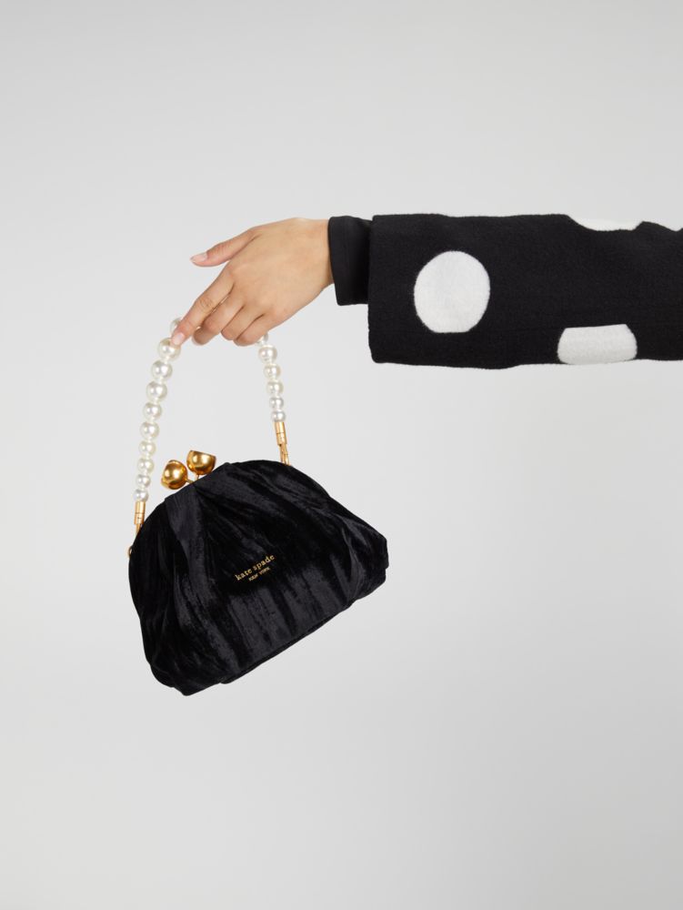 Buy KATE SPADE Bonbon Velvet Card Case On a Chain Crossbody Bag, Black  Color Women