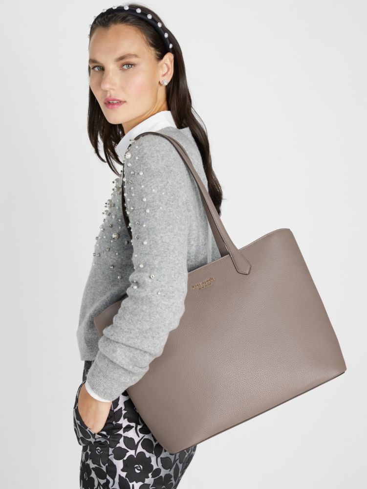 Buy the Calvin Klein Black Leather Large Shoulder Shopper Tote Bag Handbag