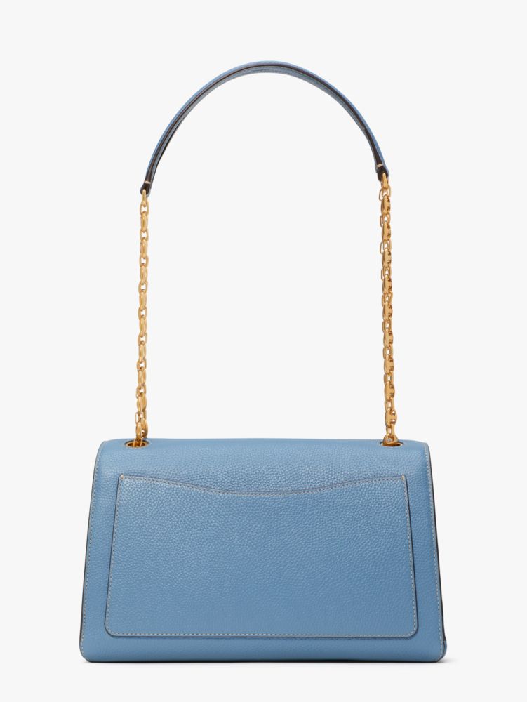 Kate Spade Gramercy Pebbled Leather Small Flap Shoulder Bag in Blue