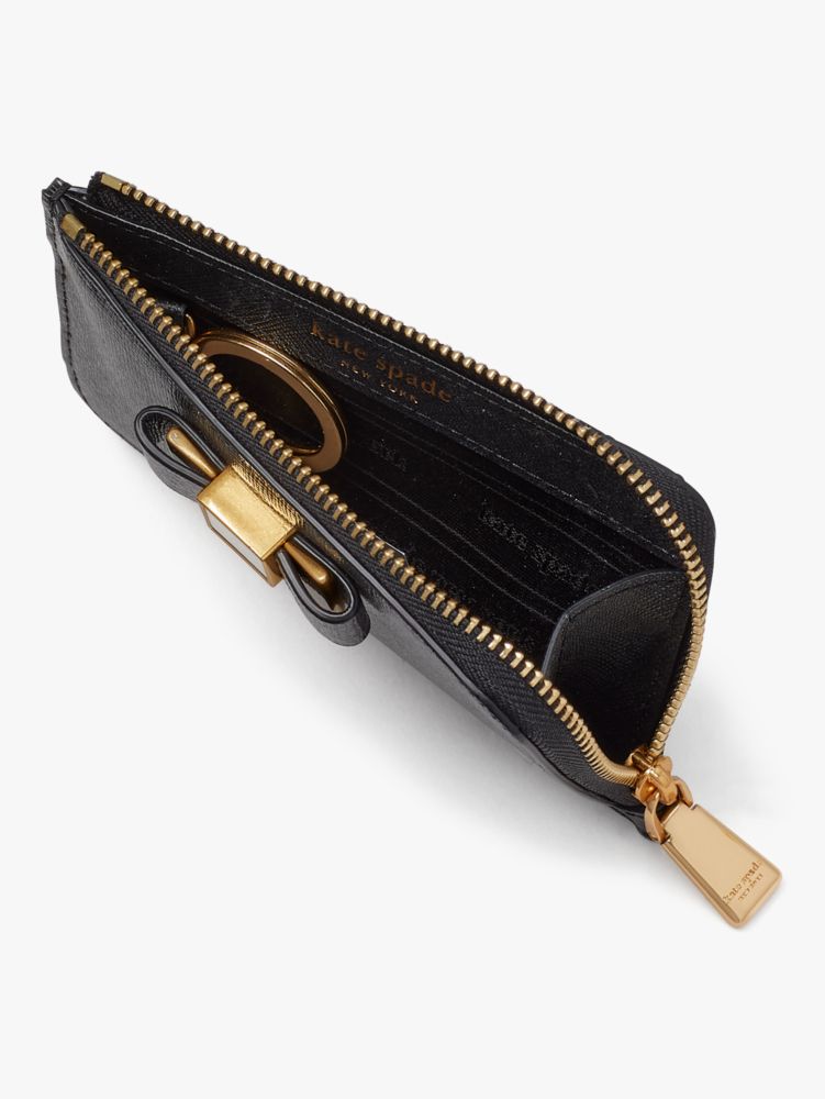 Morgan Bow Embellished Zip Cardholder