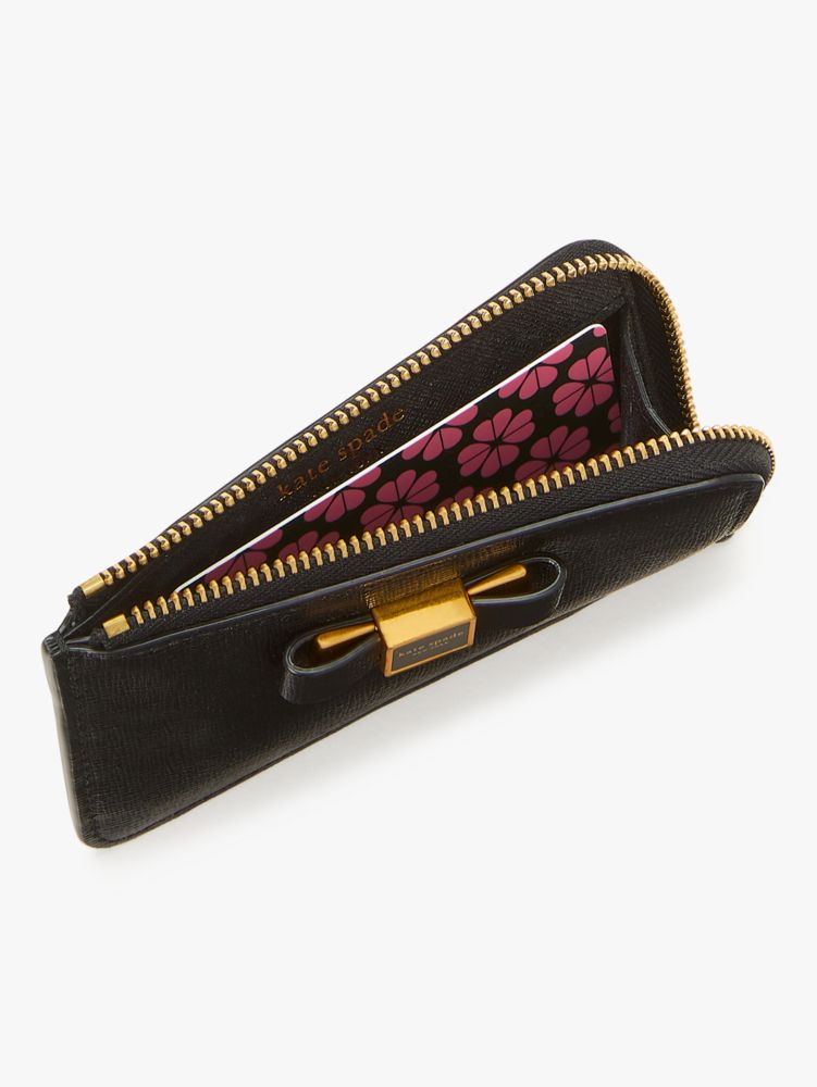 Morgan Bow Embellished Zip Cardholder