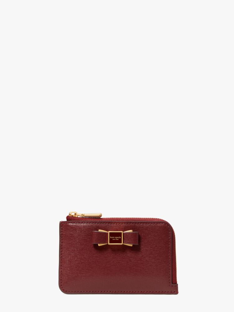 Kate Spade,モーガン ボウ エンベリッシュ ジップ カード ホルダー,全てのアウトレット,オータムナルレッド