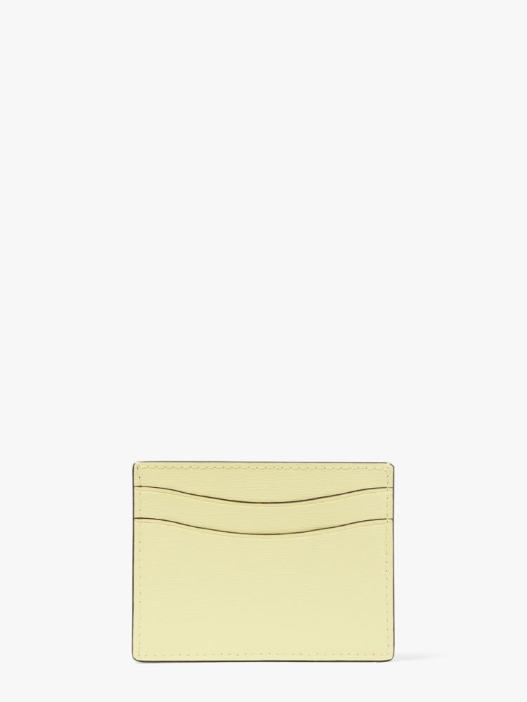 Kate Spade,Morgan Bow Embellished Cardholder,Leather,Card Case,Metal,Bow,Logo,Scratch Resistant,Casual,