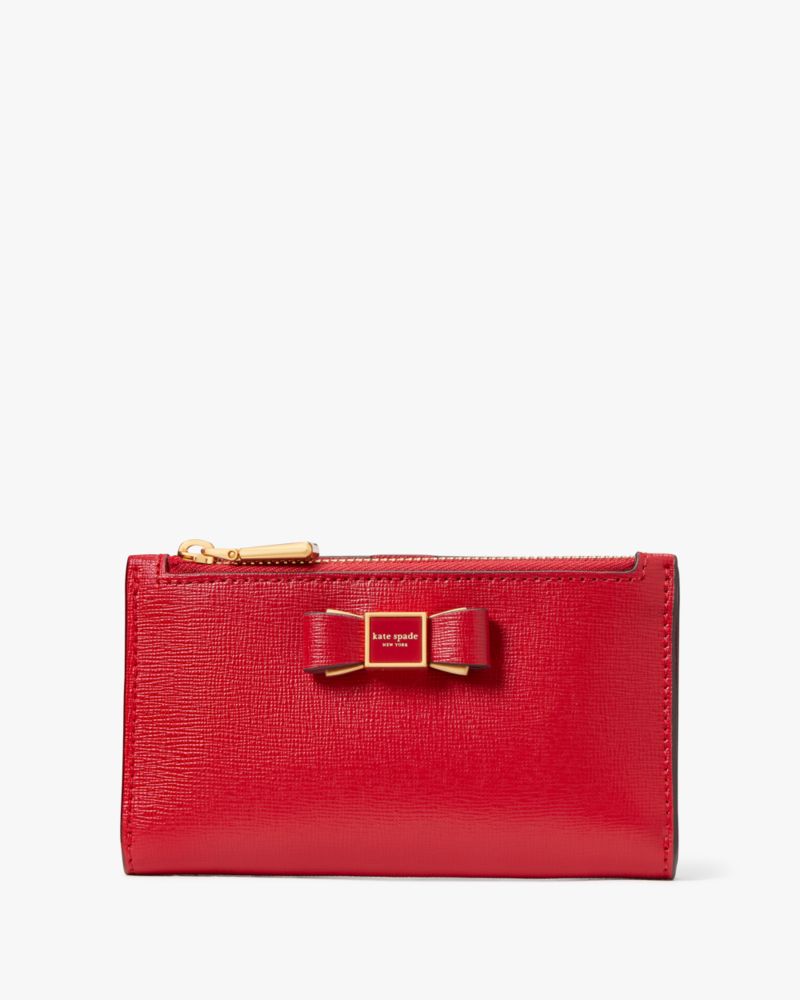 Morgan Bow Embellished Small Slim Bifold Wallet | Kate Spade New York