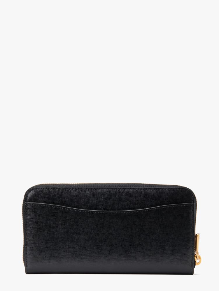 Morgan Bow Embellished Zip-around Continental Wallet