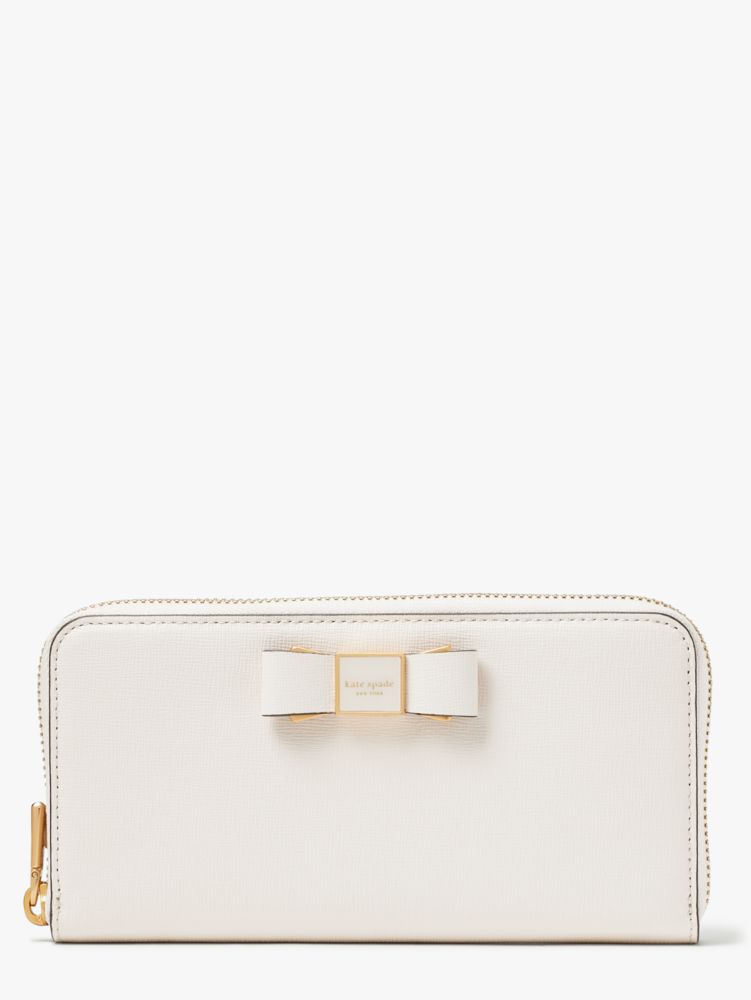 Morgan Bow Embellished Zip Around Continental Wallet | Kate Spade