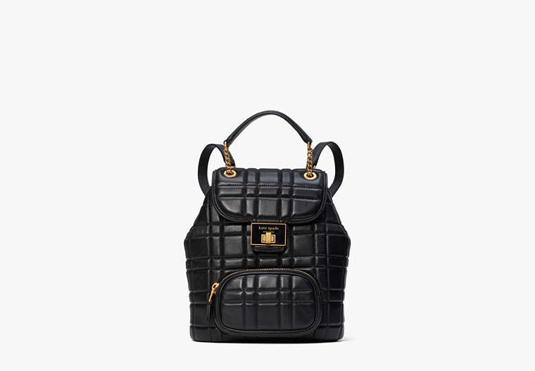 Kate Spade,Evelyn Quilted Small Backpack,Small,Black image number 0